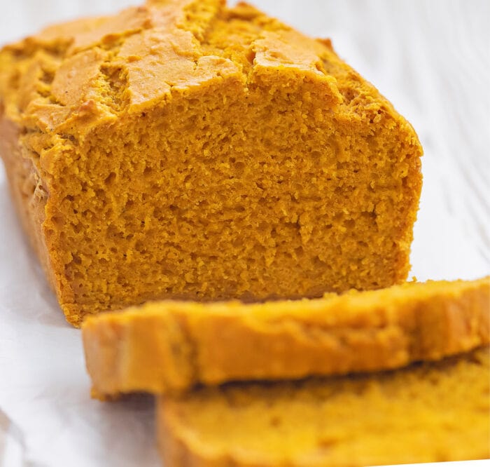 a loaf of pumpkin bread.