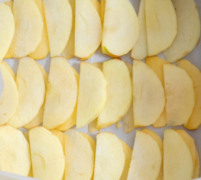 sliced apples.