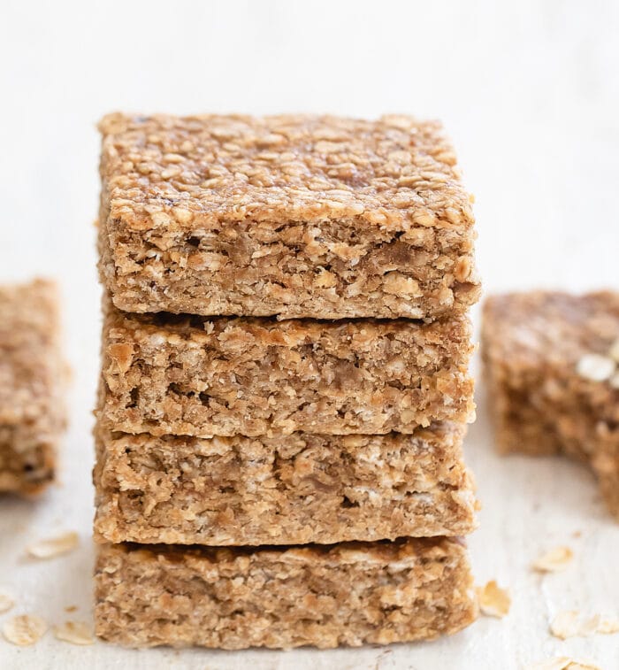 a stack of four oatmeal bars.