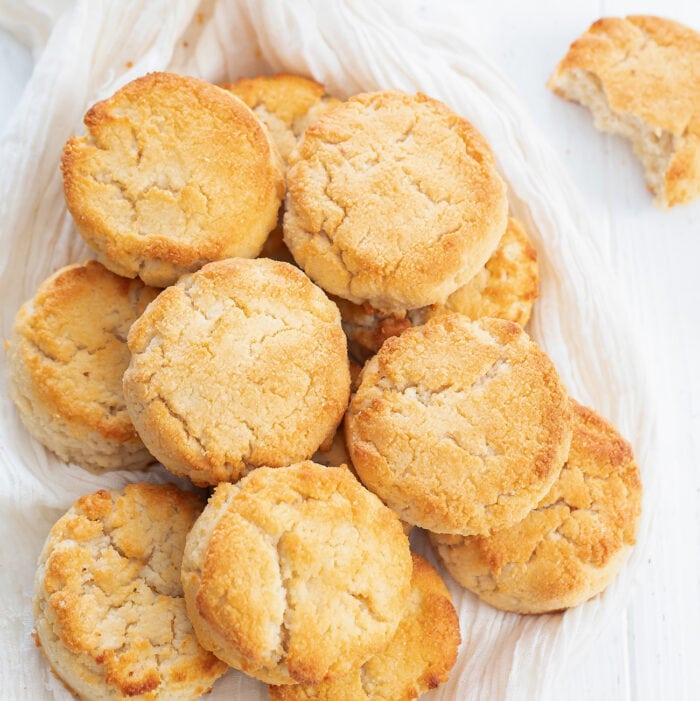 a pile of biscuits.