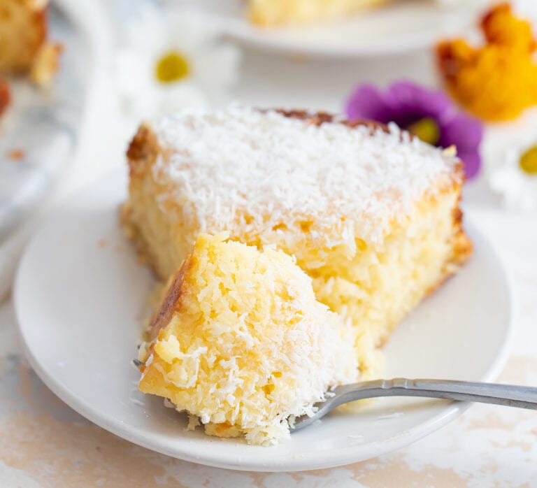 3 Ingredient Coconut Cake No Flour Butter Or Oil Kirbies Cravings 4516