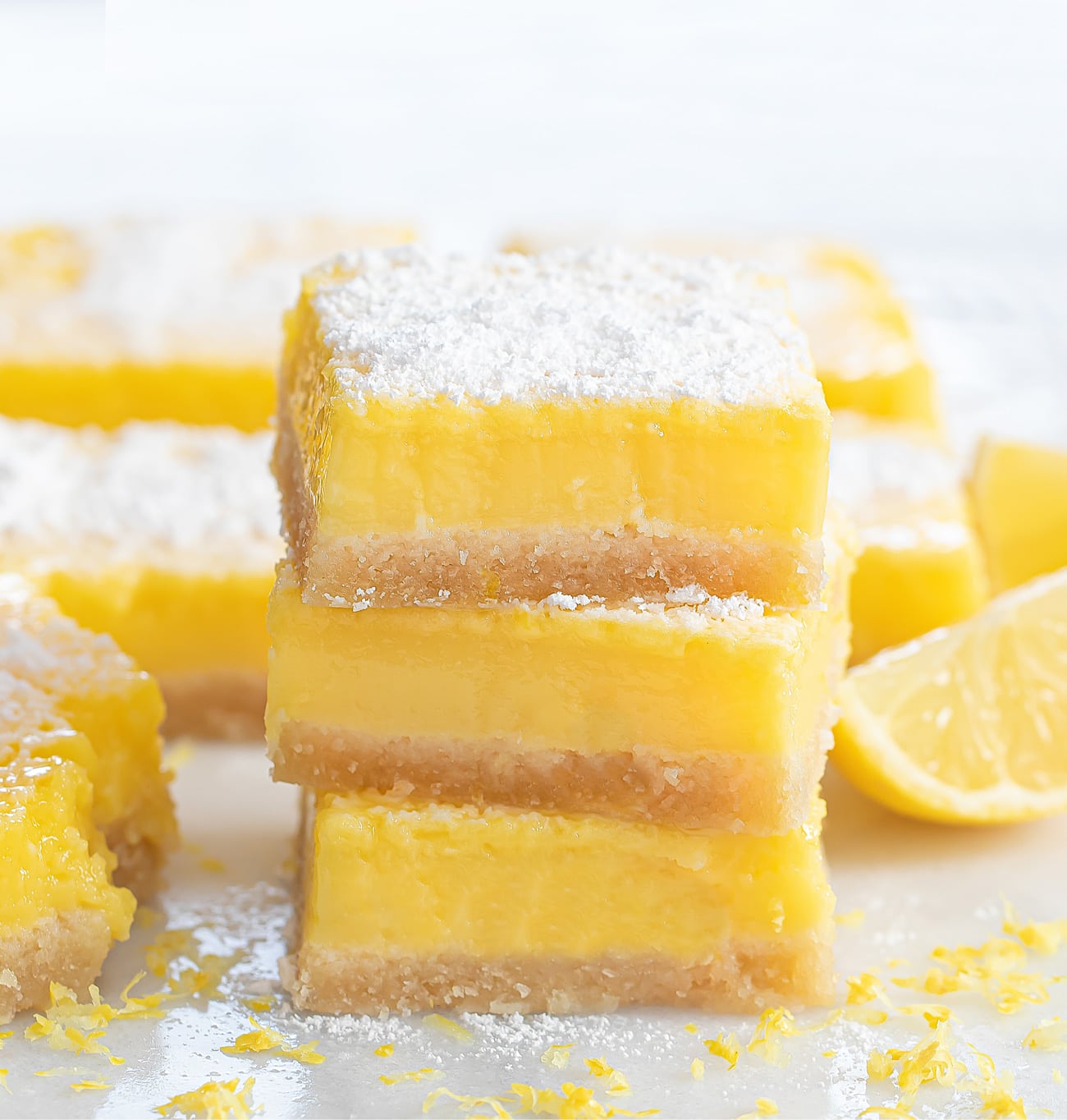 4 Ingredient Lemon Bars (No Flour or Butter) - Kirbie's Cravings