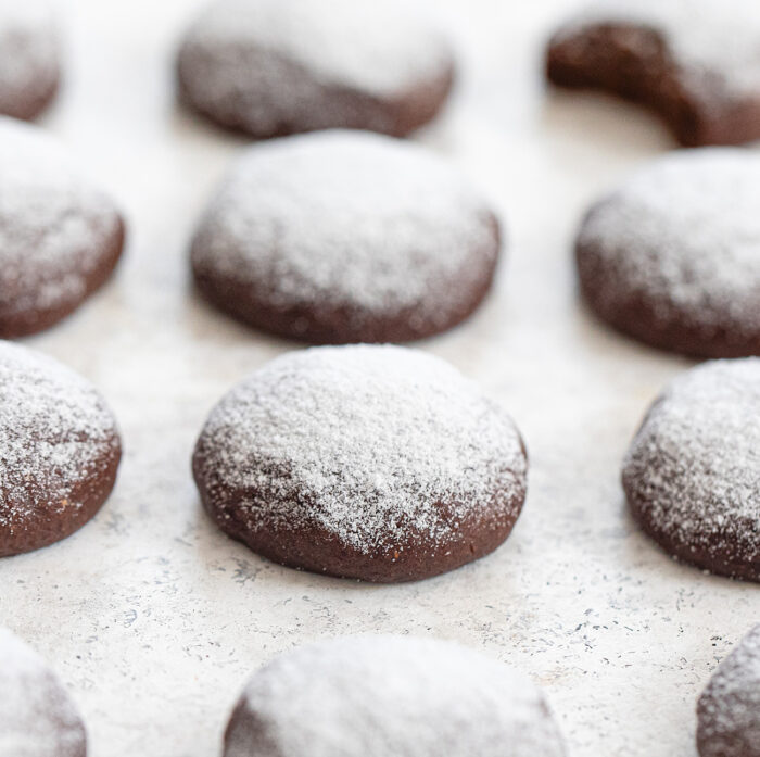 keto meltaways dusted with powdered sugar.