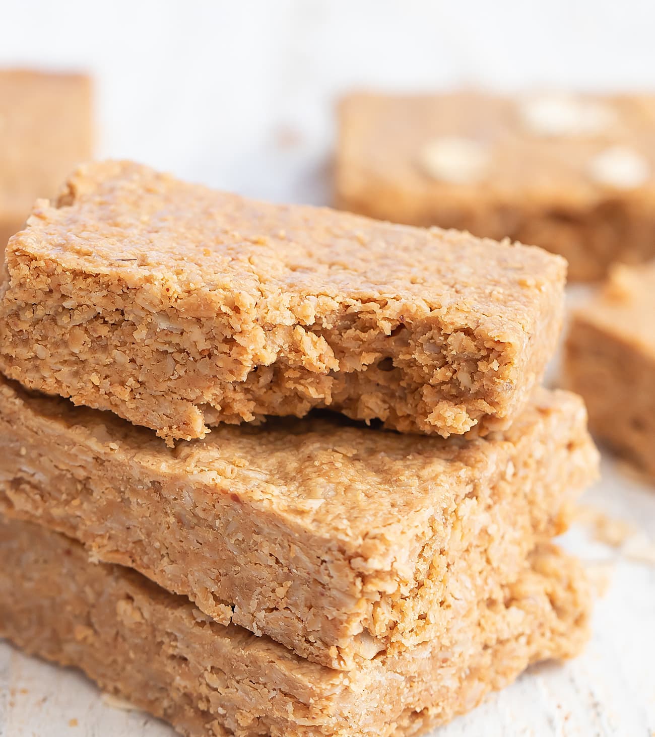 3 Ingredient Crispy Peanut Butter Oatmeal Bars (No Flour, Eggs or