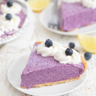 4 Ingredient No Bake Lemon Blueberry Pie - Kirbie's Cravings