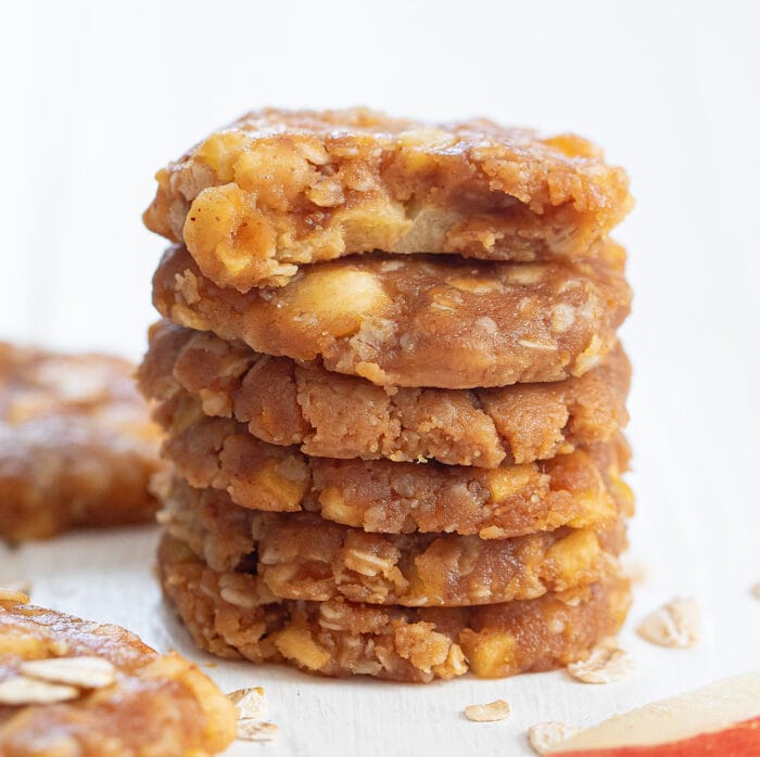 a stack of apple cookies.