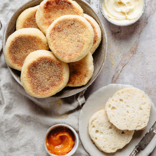 2 Ingredient English Muffins (No Yeast, Eggs, Butter or Oil