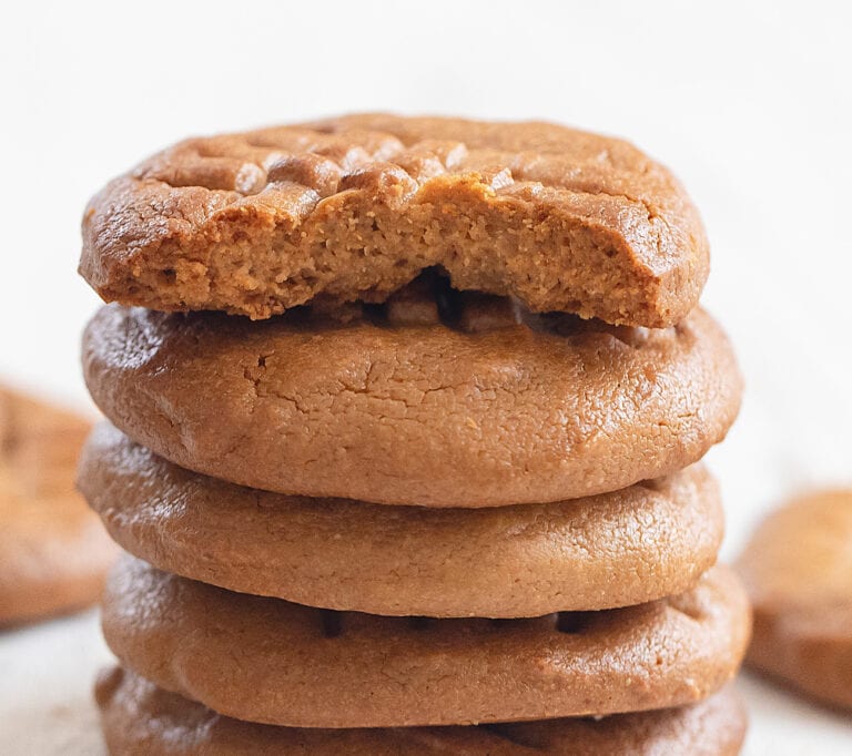 2 Ingredient Peanut Butter Cookies (No Flour, Refined Sugar, Eggs or