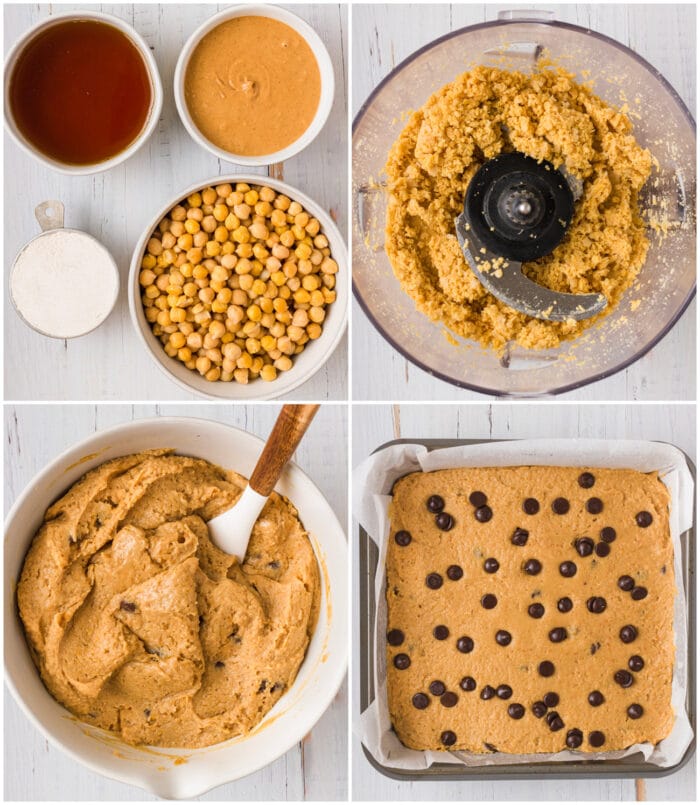 four photos showing the recipe process steps.