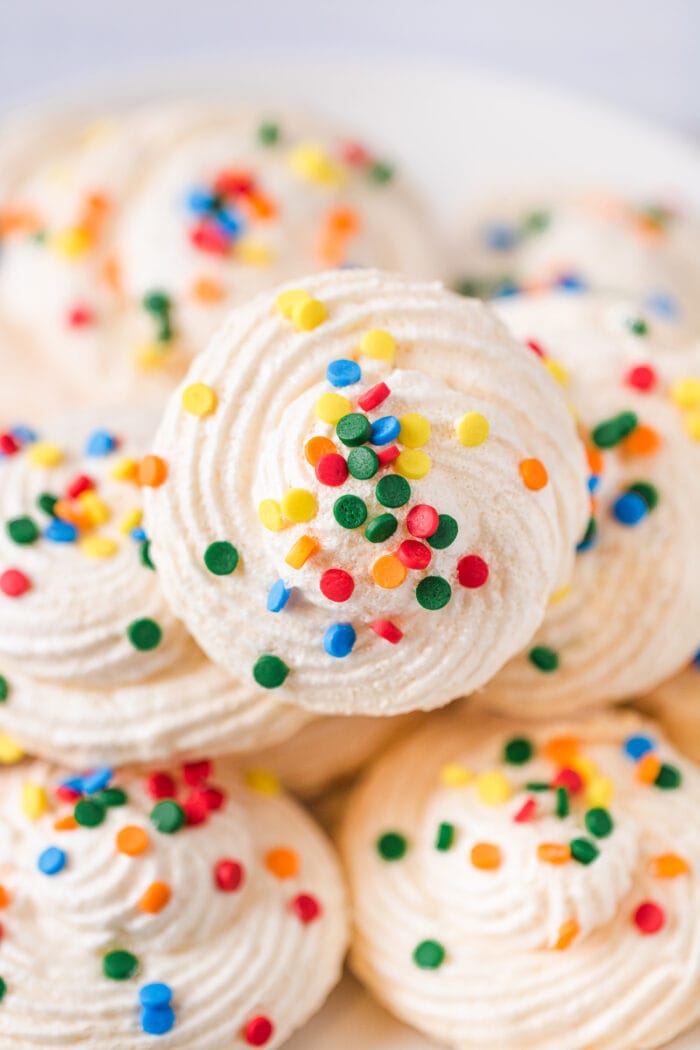 a cookie topped with sprinkles.