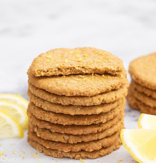 4 Ingredient Crispy Lemon Oatmeal Cookies (No Flour, Eggs, Refined ...