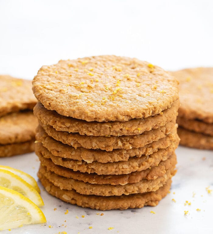 a stack of lemon cookies.