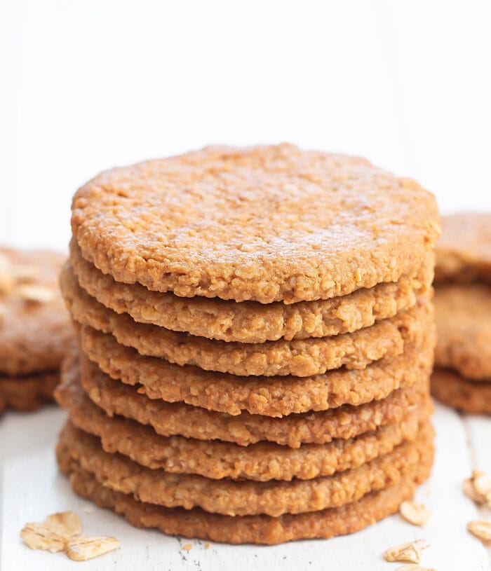 a stack of eight cookies.