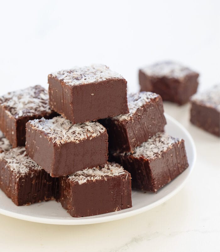 a plate of fudge.