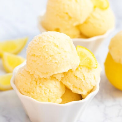 2 Ingredient Lemon Sorbet - Kirbie's Cravings