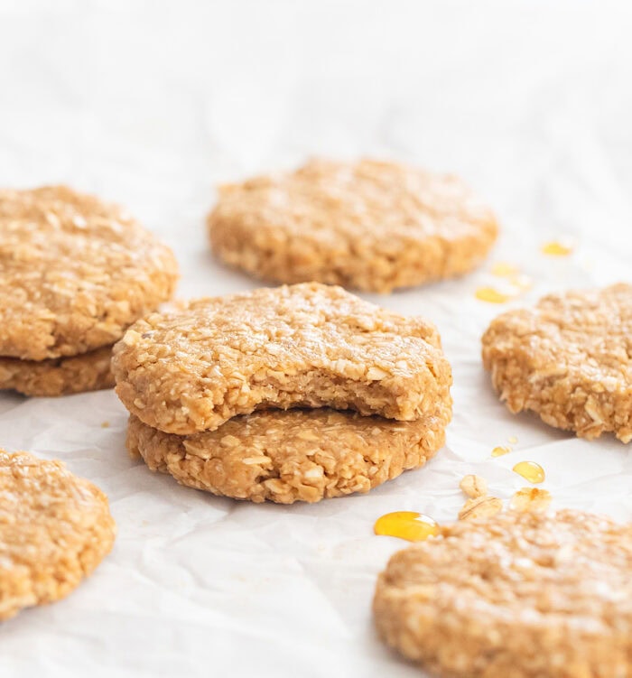 A close up of honey oatmeal cookies 