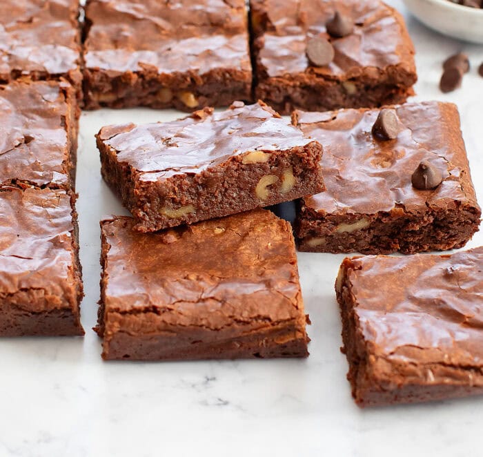 Brownies cut into squares