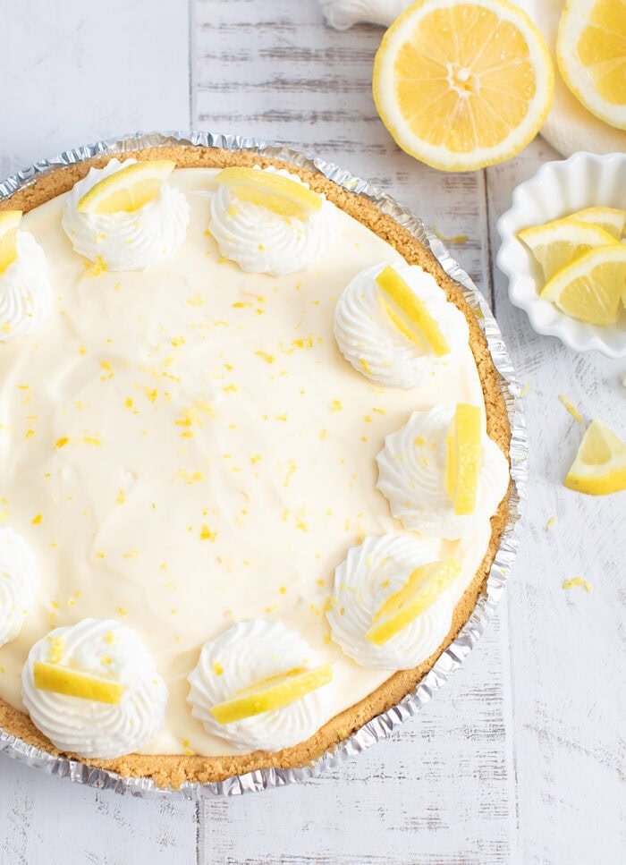 A whole lemon cream pie