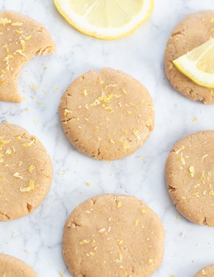 Lemon cookies topped with lemon zest