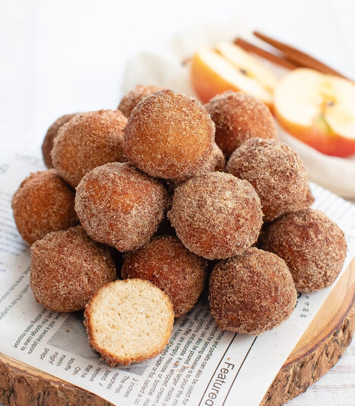 A pile of apple pie donuts