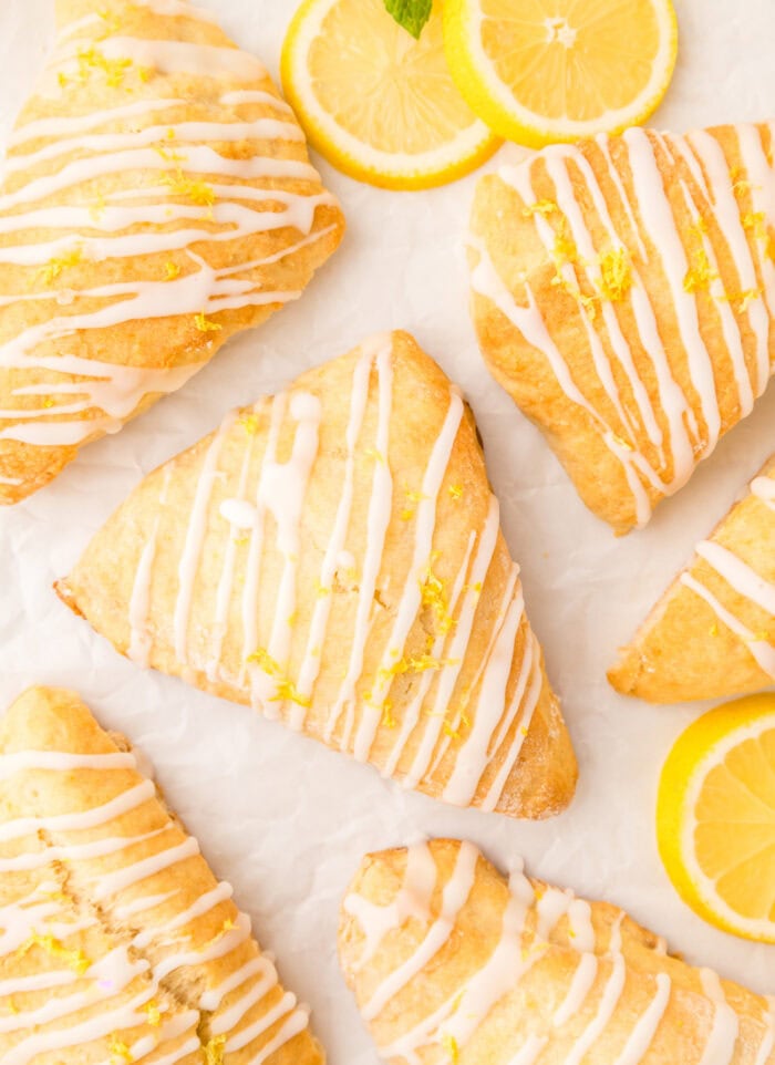 Lemon scones with icing