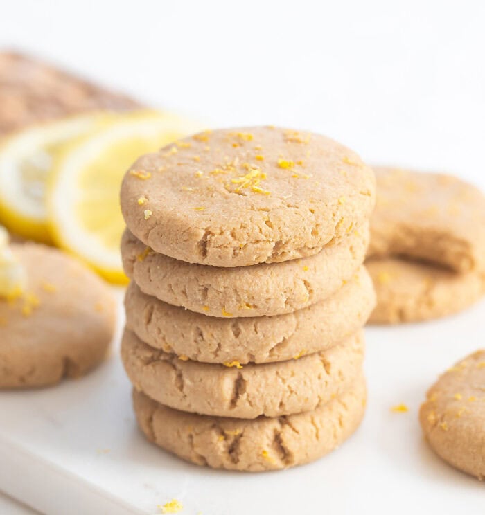 A stack of lemon oat cookies