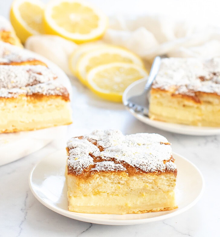 Lemon Magic 5 Ingredient Lemon Magic Cake - Kirbie's Cravings