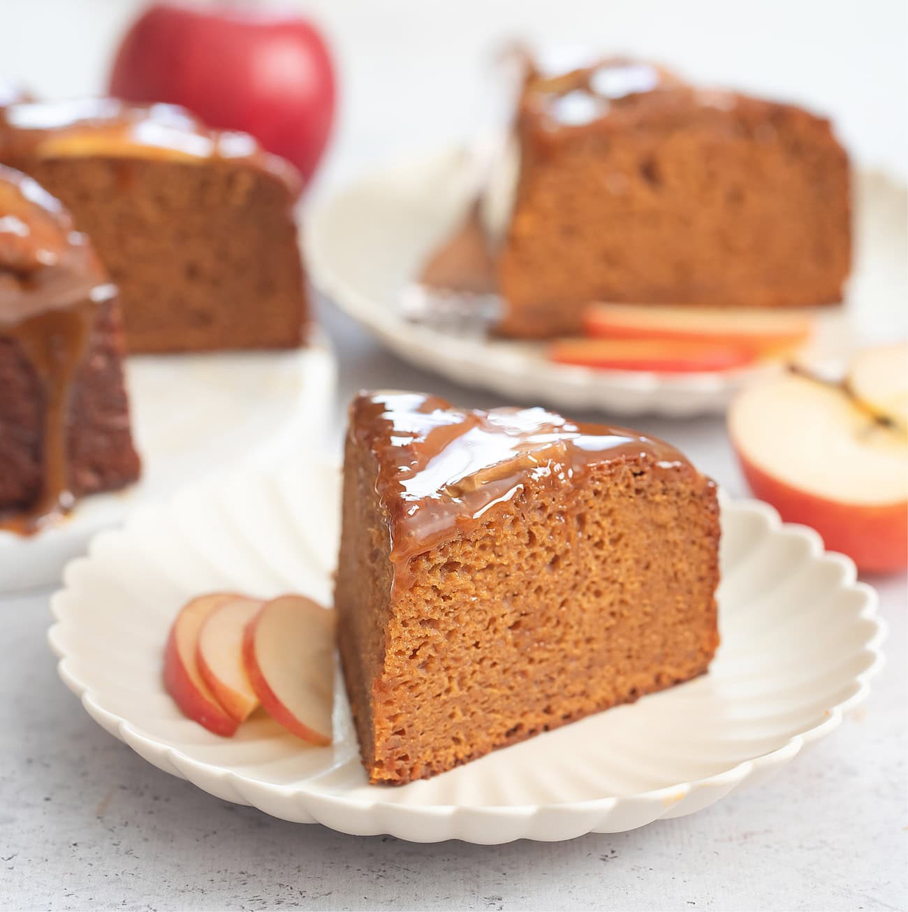 4 Ingredient Caramel Apple Cake No Eggs Kirbies Cravings