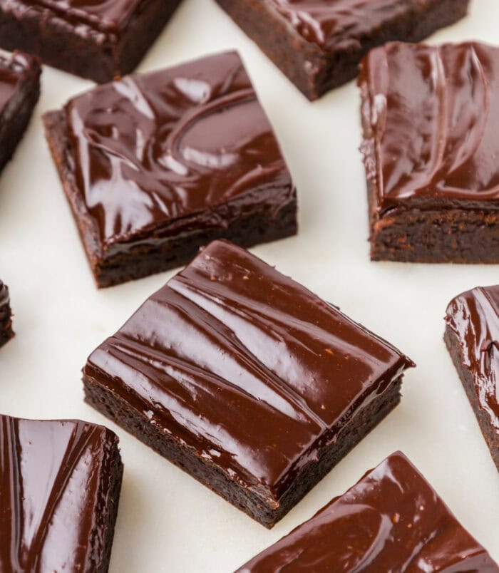 Brownies cut into squares