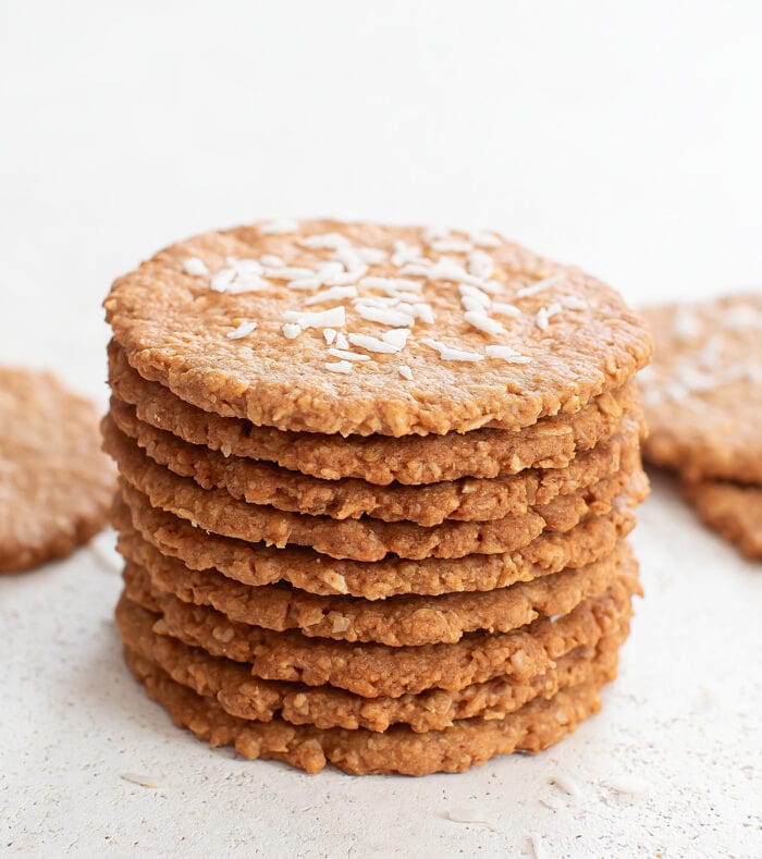 A stack of Coconut Oatmeal Cookies