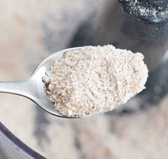 Oats pulsed in a food processor