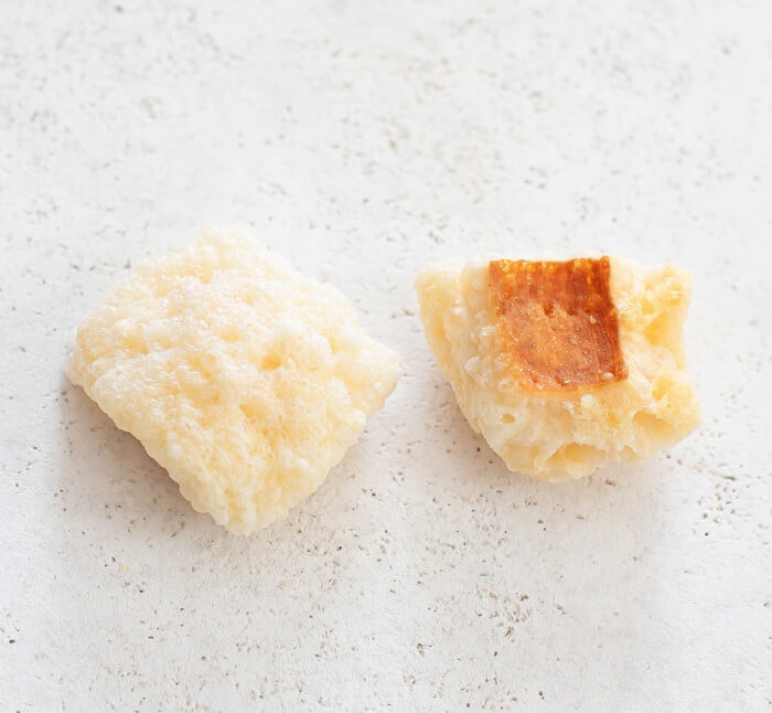 Two crispy cheese puffs