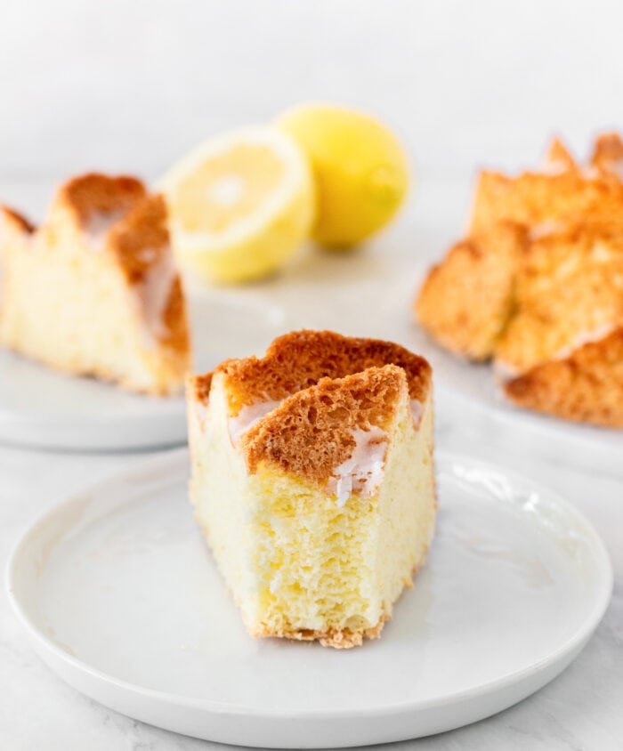 A slice of lemon cake