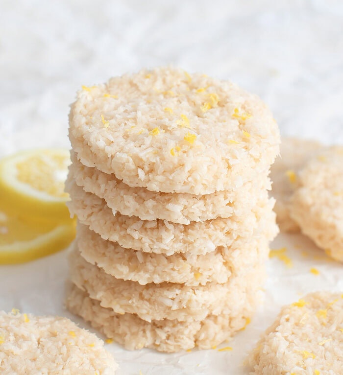 A stack of six lemon cookies