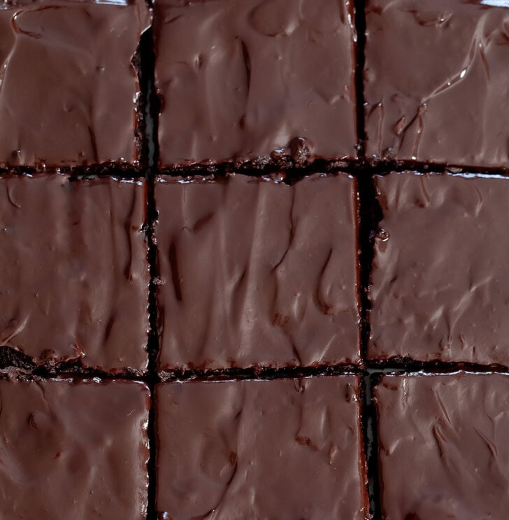 Brownies cut into squares