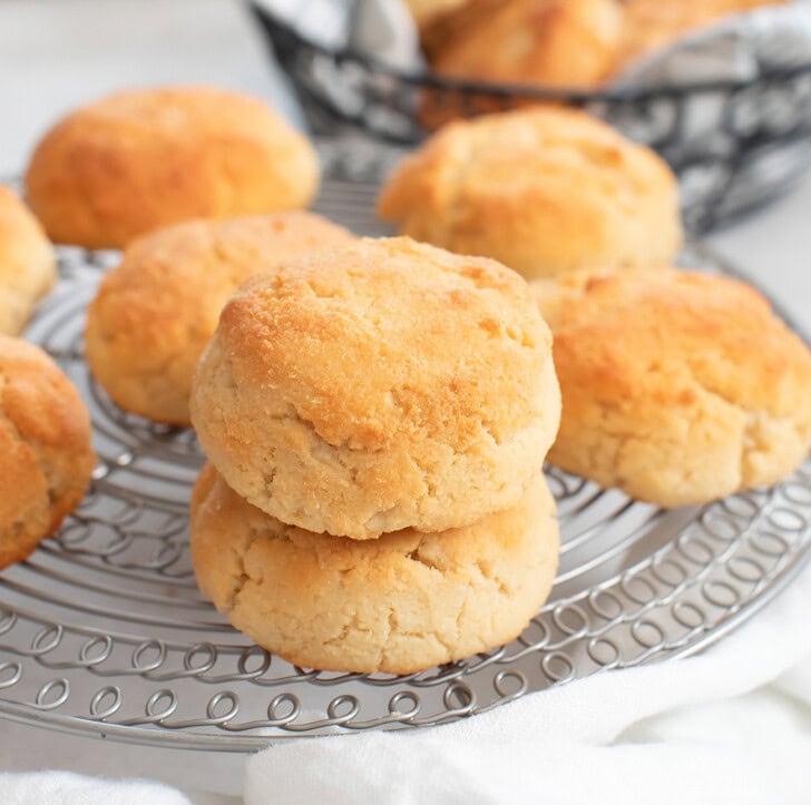 Golden brown biscuits after baking