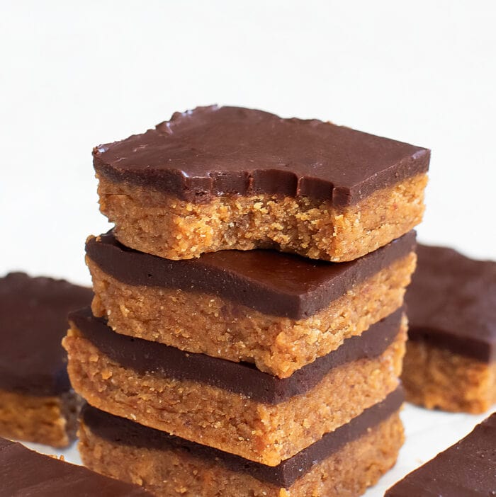 A bite taken from a Peanut Butter Brownie