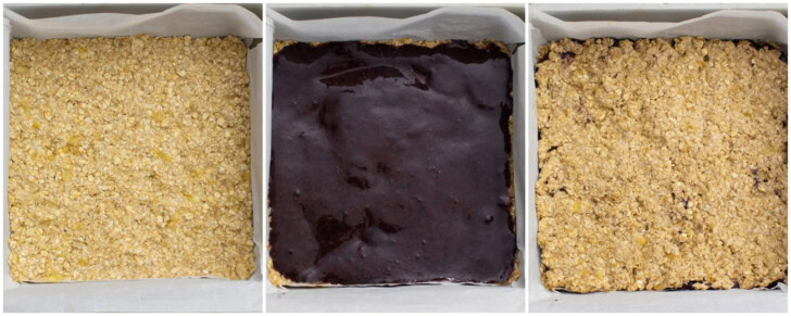 The steps to make blueberry oatmeal bars