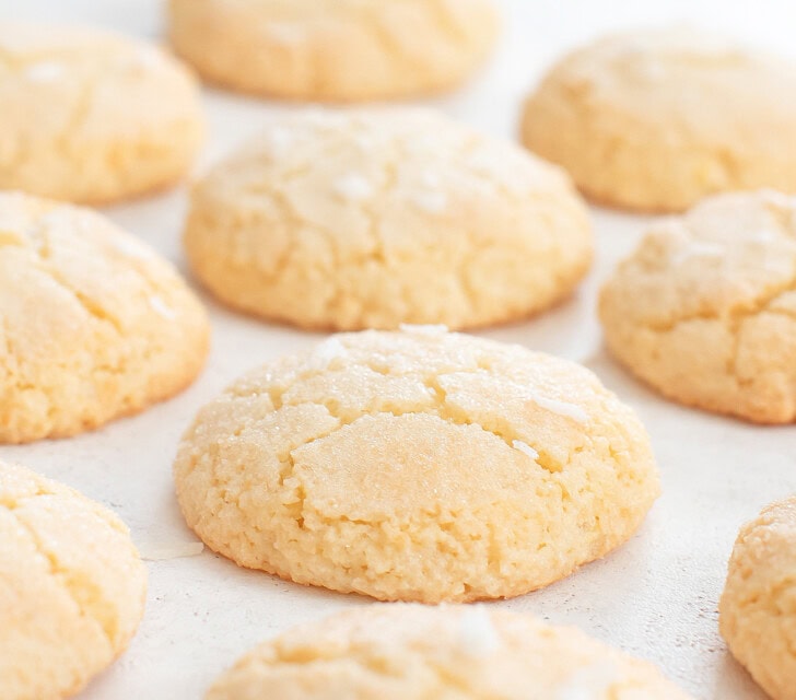 Coconut cloud cookies with a crackly top