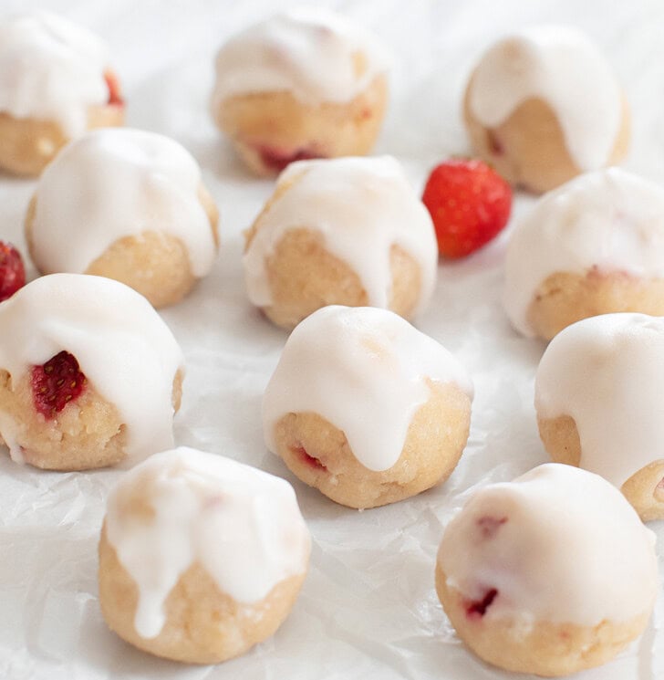 Strawberry donuts with a glaze