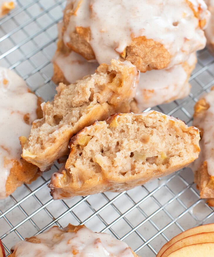 Soft and crispy apple fritters