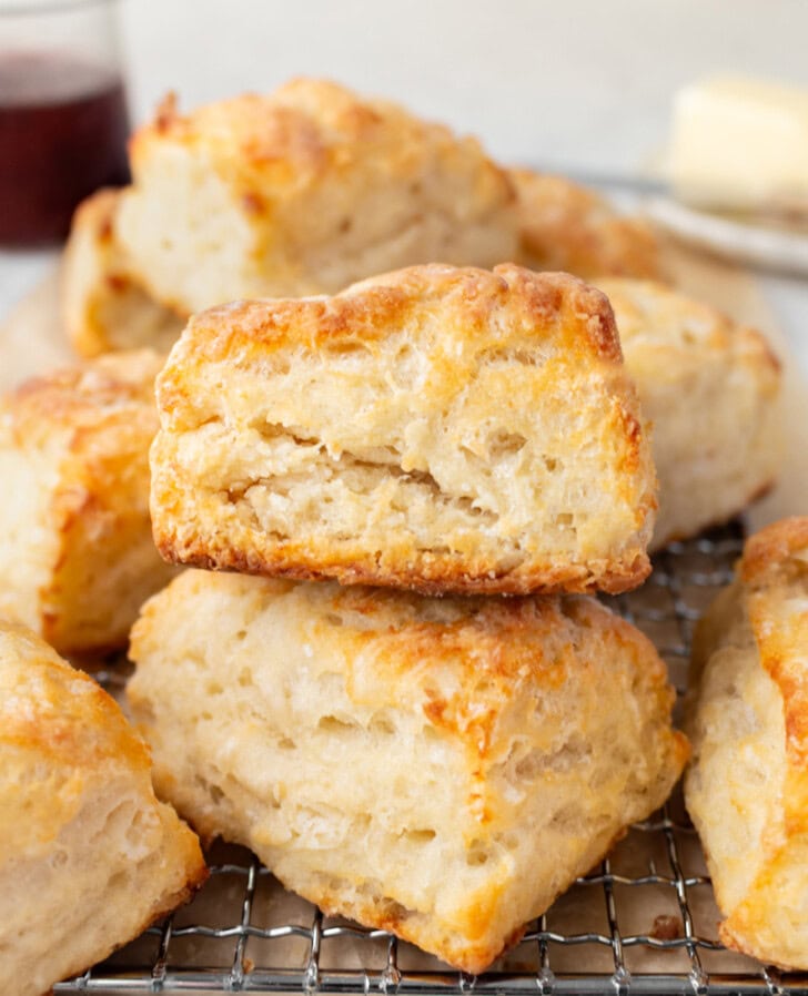 Golden brown biscuits after baking