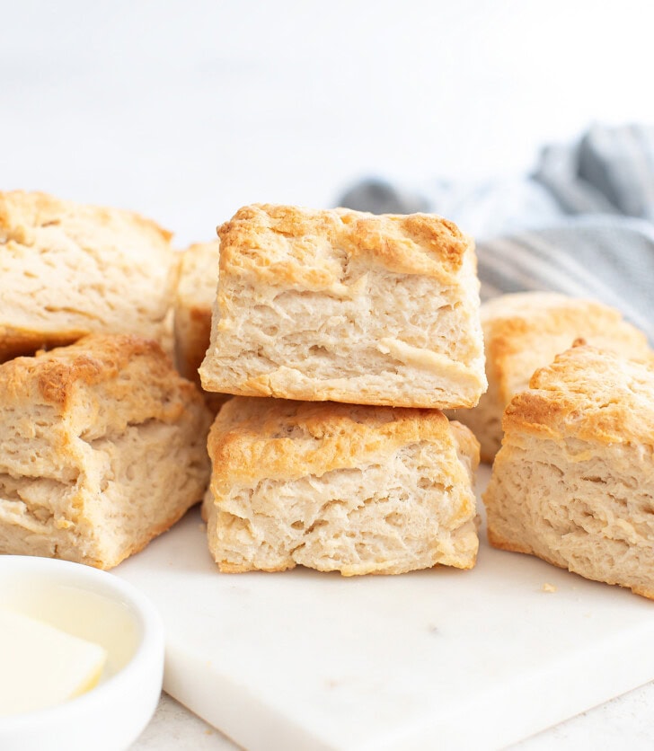 Golden brown biscuits after baking