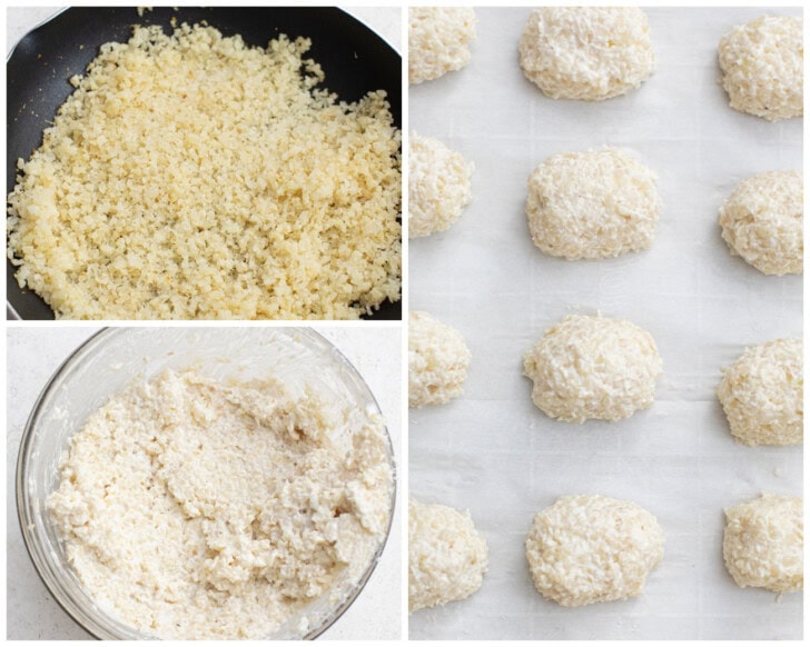 The steps to make cottage cheese tots