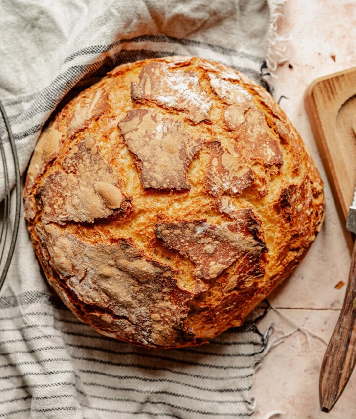 A circle loaf of pumpkin bread