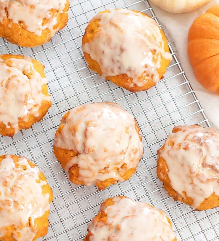 Pumpkin fritters with a glaze on top