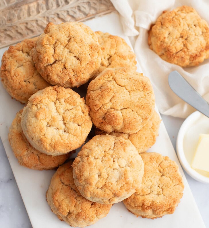Golden biscuits after baking