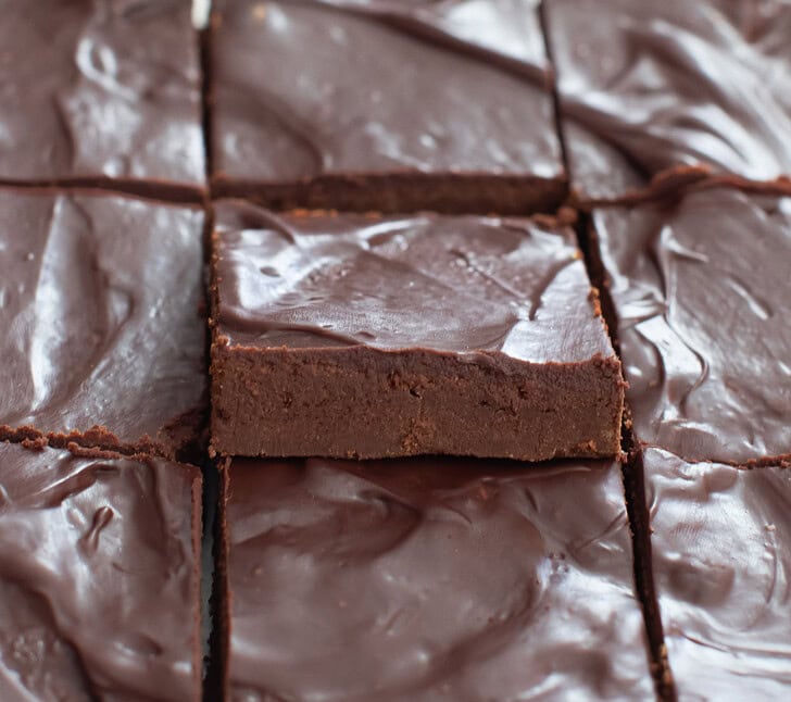 Pumpkin Brownies cut into squares