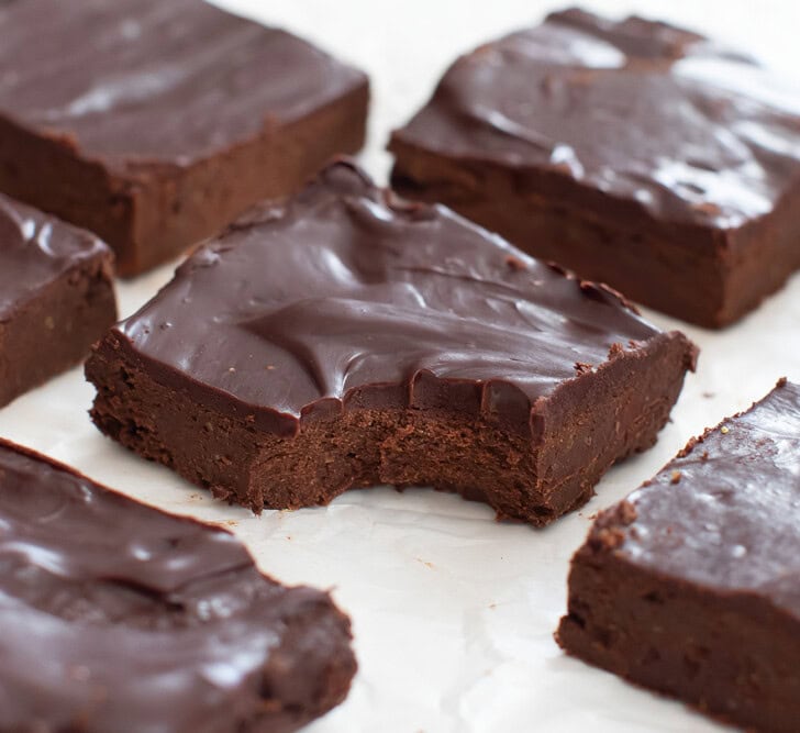 Pumpkin brownies with a chocolate ganache frosting