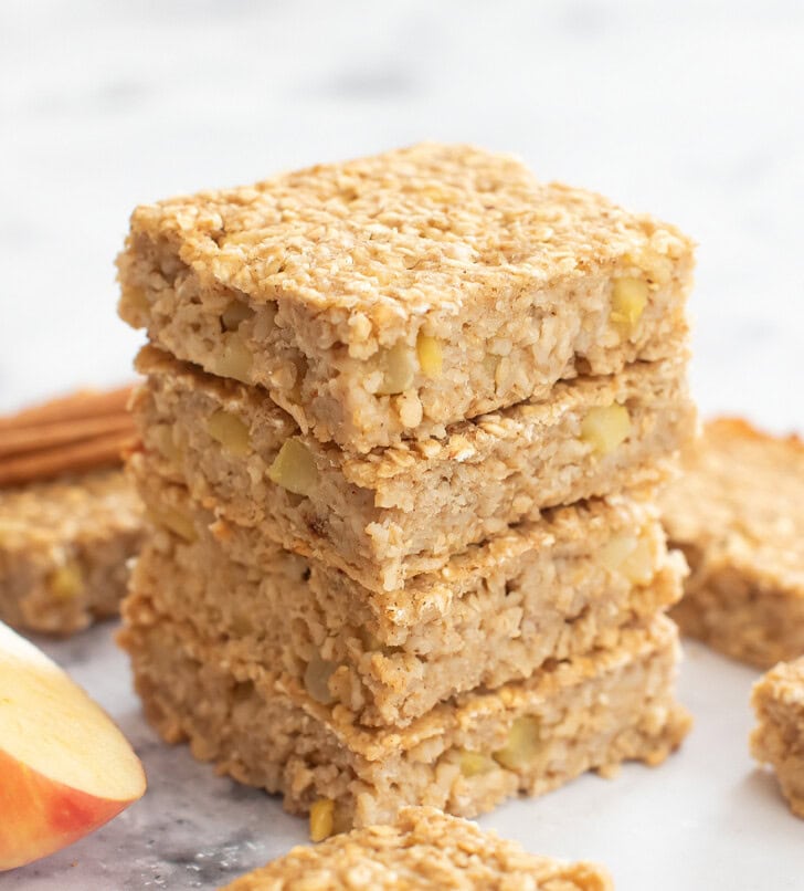 Oatmeal bars made with fresh apples